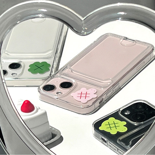 [포켓젤리] 일본 클로버 거북 메론빵 커플 귀여운 카드포켓 젤리케이스 아이폰15프로맥스